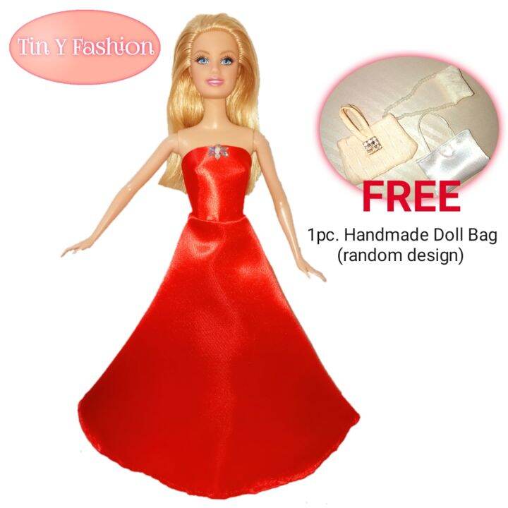 Barbie Frock and Dresses (Red,Sleeveless)