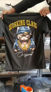 kaos distro anak gambar kucing bandit working class kain haluslembut dan mudah menyerap keringat