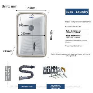 Integrated Laundry Sink With Scrubbing Board Deepened Design