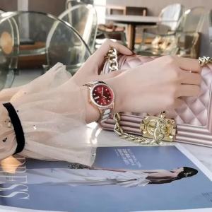 OLEVS | OLEVS 6637 Automatic Watch Women Diamond Dial Dual Calendar Display Waterproof Luminous Elegant Leather Strap Mechanical Watches