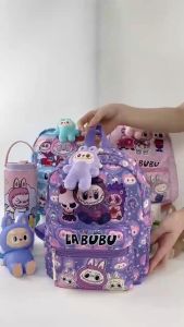Cute kindergarten children LABUBU schoolbag cartoon shoulder bag girls backpacks