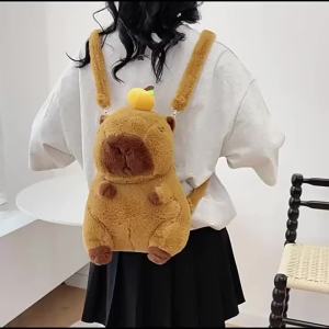 Bandai | Cute Soft Plush Capybara Backpack Girl Fashionable Crossbody Bag for Women Kawaii Shoulder Bag for Children Gifts for Girlfriend