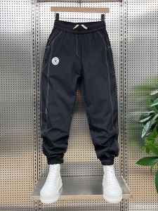 Youth Summer Loose Fit Casual Ice Silk Pants Mens Comfortable Breathable Sports Striped Trousers Quick Dry Straight Leg Jeans