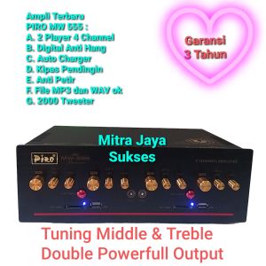 Warna Black - Ampli Piro MW 555 Anti Petir dan Digital Anti Hang Amplifier Walet