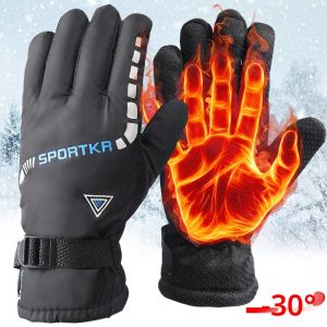 ถุงมือกันหนาวสำหรับกิจกรรมกลางแจ้ง กันน้ำและกันลื่น ถุงมือหนาสำหรับเล่นสกี ขี่มอเตอร์ไซค์ เดินป่า กีฬา ถุงมือแบบเต็มนิ้ว