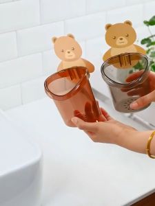 (HỎA TỐC) - Ly Cốc Dán Tường Hình Gấu Nâu Đựng Bàn Chải Kem Đánh Răng Đồ Dùng Nhà Tắm