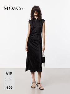 MO&Co. | Vintage Silk Summer Cheongsam Dress Polka Dot