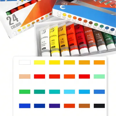 12/24 Màu Sắc 15Ml Bộ Sơn Acrylic Không Độc Hại Cho Người Mới Bắt Đầu & Nghệ Sĩ Chuyên Nghiệp Vải Giấy Thủy Tinh Gốm Sứ Vật Dụng Vẽ Tranh