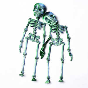 Two Super Cute Cartoon 3D Printing Skull Horror Figure Sculpture Decorations Finished Three-Dimensional Model Ornaments Hand-Made