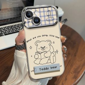 Iqoo Neo10 pro Phone Case Speed Competition Reading Bear Electroplating Large View Window Neo7 Racing Personality Neo8 pro Cute Stand