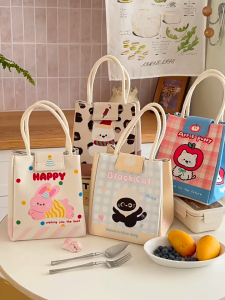 Large Capacity Cute Insulation Lunch Bag Thermal Portable Food Storage Box Holder For Office Beg Makan