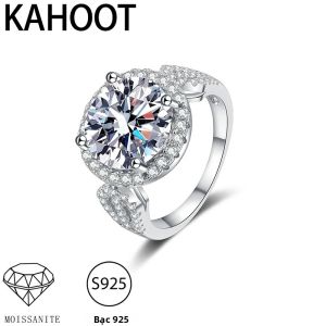 Nhẫn Bạc 925 Đính Đá Moissanite 5 Carat Trang Sức Thời Trang Lấp Lánh Quà Tặng Cho Đám Cưới Tiệc Tùng Ngày Của Mẹ Phong Cách Cổ Điển Nhẫn Dành Cho Người Yêu
