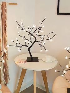 Cây Đèn Led Hoa Mai Anh Đào 45CM USB 5V Trang Trí Quán Cafe Decor Showroom Phòng Ngủ Phòng Khách Lung Linh Sang Trọng