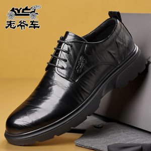Soft Surface Casual Mens Shoes Vintage British Style Fashion Business Leather Shoes Low Heel round Toe Rubber Outsole
