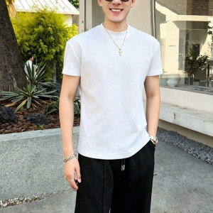 Slim Fit Elastic Crewneck T-Shirt