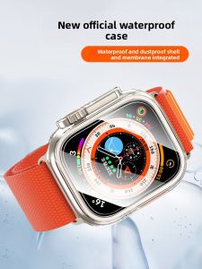 YOULANG | Waterproof Ultra Watch Protective Case Compatible With Apple Watch 49mm Tempered Glass Screen Protector Full Cover Protection