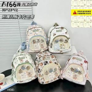Cute Kawaii Transparent Backpack Small Dual Shoulder Bag High Aesthetic Artistic Style with Badge Gift for Teens Boys And Girls