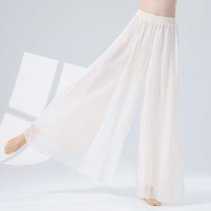 Quần Dài Ống Rộng Hai Lớp Phong Cách Cổ Điển Cho Nữ Quần Tập Khiêu Vũ Dân Tộc Hiện Đại Quần Áo Biểu Diễn Quần Áo Thể Thao Mùa Hè