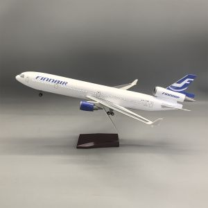 MD11 Finnair Airlines 47cm Airplane Models Resin Diecast Aircraft With Wooden Base Collected Gift By Aviation Enthusiast