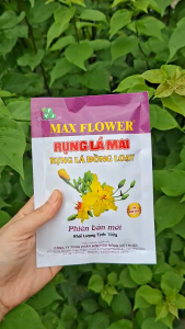 [VTNN TIEN KHOA Phân bón MAX FLOWER RỤNG LÁ MAI giúp rụng lá đồng loạt không hại cây giảm công lặt lá gói 100 gram