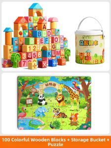 TONGMUXING | Educational Early Learning Wooden Large Granule Building Blocks