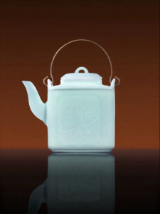 JINGDEZHEN | Blue Lotus Yingqing Handle Tea Pot Chinese High-End Home Use