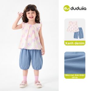 DUDUJIA | Bộ Quần Áo Mỏng Cho Bé Gái 100% Cotton