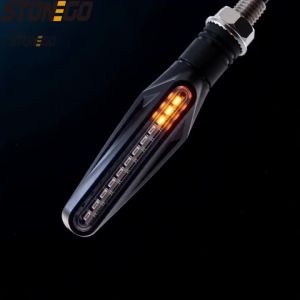 Motorcycle LED Turn Signal Lights 12 SMD Tail Flasher Flowing Water Blinker IP67 Waterproof Bendable Lights