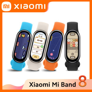 สายรัดข้อมือ Xiaomi Mi Band 8 อัจฉริยะ 7 สี AMOLED จอภาพ Miband 8 สำหรับการสร้างสีลึก บลูทูธกันน้ำ 8 ออกซิเจนในเลือดฟิตเนส Traker สำหรับการดูแลสุขภาพได้ง่าย