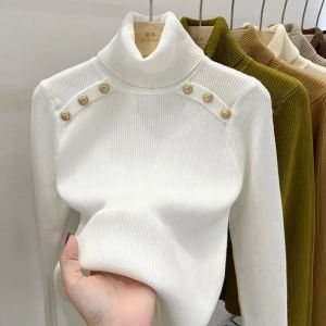 2026 Autumn and Winter New Cashmere Sweater Womens Turtleneck Long sleeved Knit Pullover Slim Cashmere Sweater