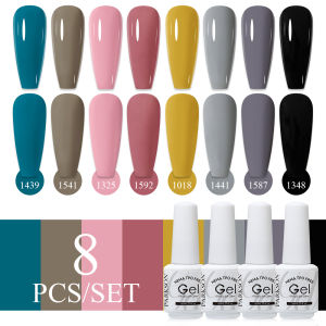 Parkson Nail Gel Polish Kit HEMA TPO FREE Nude Pink Color Collection Self Leveling Full Coverage Nail Manicure Set 8Pcs Kit