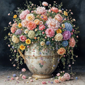 Huacan Full Diamond Painting Peony Bouquet Vase Diamond Mosaic Flower New Collection 2026 Decorative Paintings Home Decor