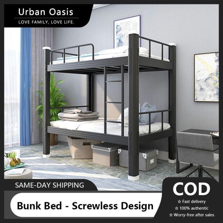 Double Deck Bed Staff Dormitory Bed heavy duty for adults Bunk bed with stairs Wrought Iron Bed