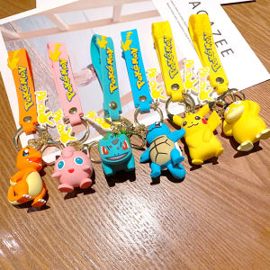 Phim hoạt hình Pokemon Keychain PVC nhân vật Pikachu Charizard Bulbasaur squirtle búp bê Anime figurine móc khóa túi