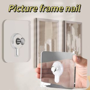Punch-Free Screw Stickers Wall Picture Non-Marking Hook Invisible Traceless Picture Hanging Kitchen Bathroom Hanger Hook