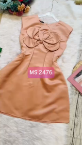 MyDu Shop | Đầm Xòe Dự Tiệc MS 2476 – Cổ Tim Đính Hoa Lớn Trước Ngực Chất Phi Tapta Cao Cấp