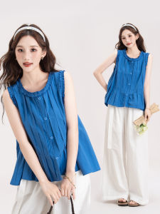 Stylish Sweet Earmuffs Loose Slim Fit Sleeveless Top