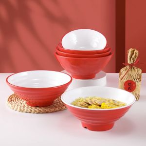 จานต้มข้าวผัดเผ็ดขนาดใหญ่ พิมพ์ลายสีพื้น ทรงกลม จานใส สำหรับร้านอาหาร จานใสสำหรับเส้นหมู จานใสสำหรับเส้นหมูสุก