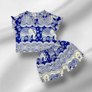 ชุดเซทช้างเด็กผ้าสปันเนื้อผ้านิ่มใส่สบายไม่ระคายเคืองผิวเด็ก