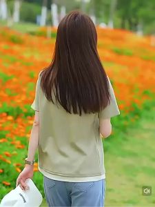 QIAOXIZI | Loose False Two-Piece Womens T-Shirt XL
