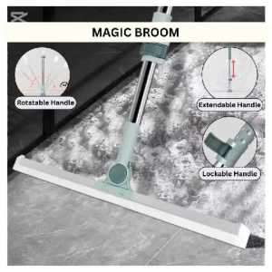Ready Stock 180° Rotatable Magic Broom Sweeper 3 in 1 Replacement Wiper Dry And Wet Mop Penyapu Lantai Tanpa Bulu Habuk Squeegee Floor Window Tiles Rubber Debris Oil Hair Dust Anti Tangle Silicone Scraper Multi Purpose Cleaner Bathroom Cermin No Watermar