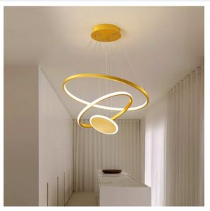Modern minimalist led chandelier light with remote control 3 aperturecreative atmosphere circular dining room bedroom LED lamp Living room lamp dining room lamp pendant lights for chandelier ceiling lights sala modern design modern ceiling lights for bedr