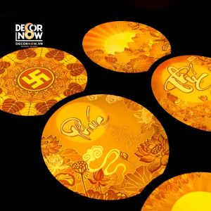 Đèn Hào Quang Phật In Tranh Trúc Chỉ ĐỨNG DECORNOW Trang Trí Ban Thờ Cho Tượng Phật Hào Quang Trúc Chỉ DCN-HD74