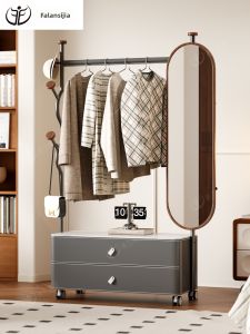 FALANSIJIA | Simple Stainless Steel Coat Rack Storage Drawer Mirror