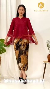 Nusa Kebaya Setelan Kebaya Rinjani Brokat Rok Lilit Batik Kebaya Brukat Kondangan Kebaya Termurah