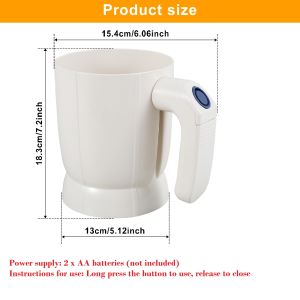 Electric Flour Sifter Handheld Stainless Steel Fine Mesh Automatic Powdered Sugar Sieve Battery Operate Cup Shape Flour Shaker
