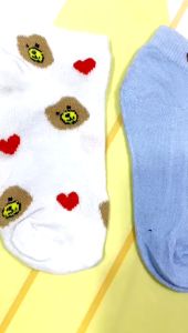 KS40 Kaos Kaki Motif Kaos Kaki Semata Kaki Kaos Kaki Beruang Kecil Biru Kaos Kaki Ankle Women Socks