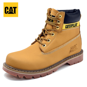 【Free Gift】Caterpillar Leather Martin Shoes Mens Drop Resistant Waterproof Soft-Toe Safety Boots Work Outdoor Boots Riding Boots