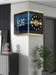 Modern Minimalist Clock Double-Sided Black Vinyl Record Creative Home Decor Wall Clock Display Screen Acrylic Square Shape