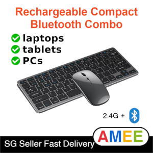 Bluetooth Wireless Rechargeable Keyboard Compact Slim 3 Modes Wireless Combo